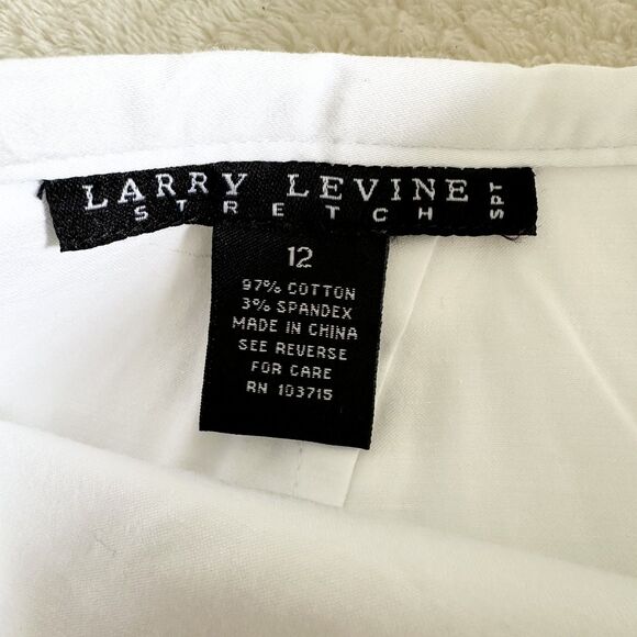 Larry Levine Skort Skirt Size 12 White Cotton Spandex Stretch - Picture 3 of 9